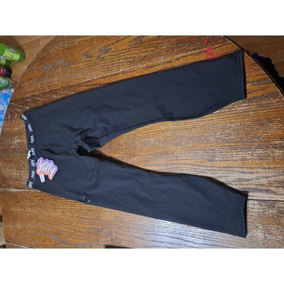 New Medium Fabletic Yitty Black Logo Major Label Shaping High Waist 7/8 Leggings - Picture 10 of 11